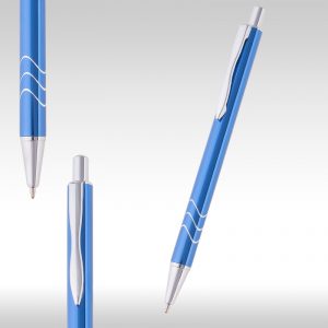 wave metal pen blue